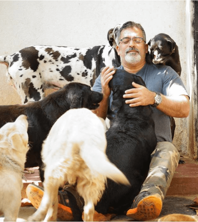 Rakesh Shukla Amongst Canine Friends at VOSD Sanctuary